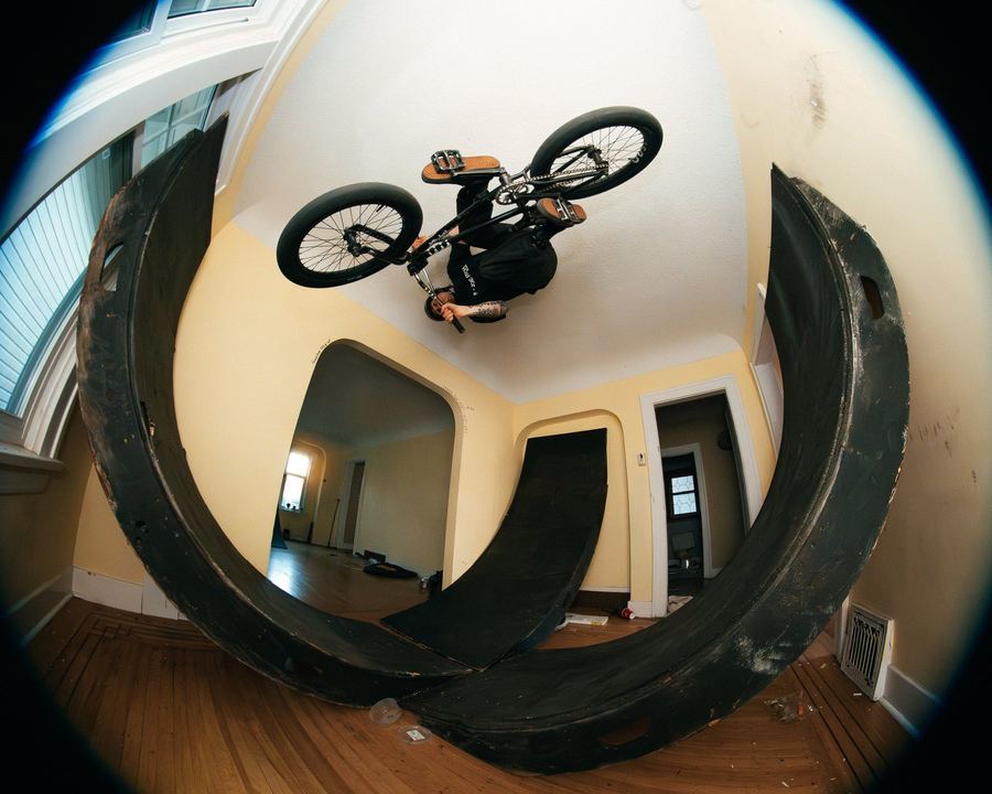 BMX rider, fisheye