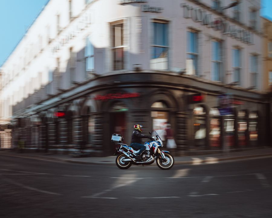 Motorcycle through the corner
